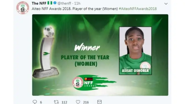 Asisat Oshoala nwetere nrite NFF