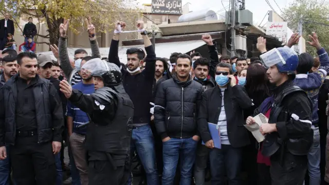 Süleymaniye'de göstericiler