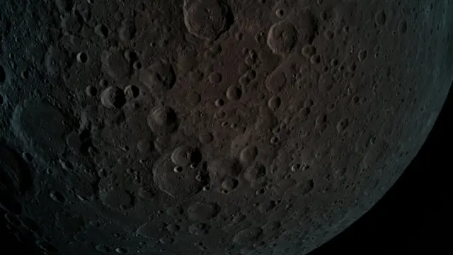 Fotografia da superfície lunar registrada pela espaçonave Beresheet