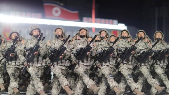 North Korean soldiers during a military parade