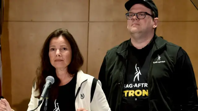 Fran Drescher at the announcement of the SAG strike