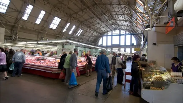 На центральном рынке в Риге