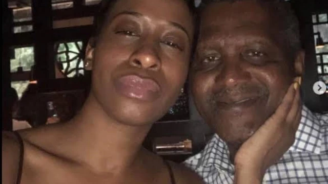 Di photo wey Ms Lewis share of her and Dangote