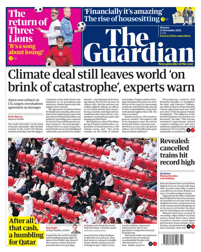The Guardian front page