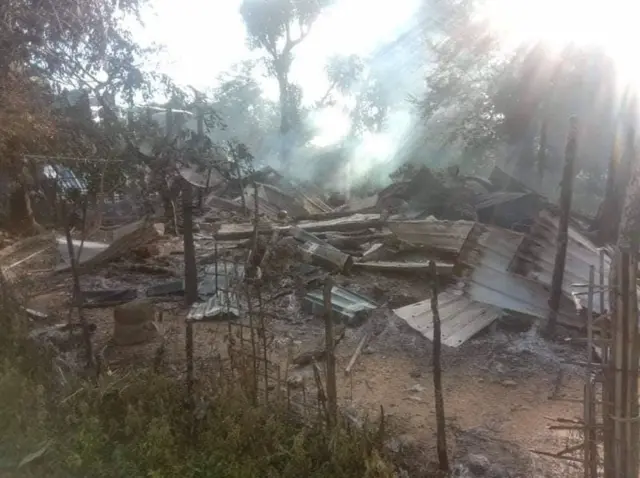 မီးလောင်မှုကို အဲ့ဒီကျေးရွာတွေရဲ့ မြစ်တစ်ဖက်ကမ်းမှာရှိနေတဲ့ ရွာတွေနဲ့ ကျောက်တော်မြို့ကနေ မြင်ရတယ်လို့ဆို