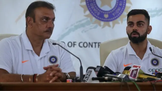 रवि शास्त्री और कप्तान विराट कोहली