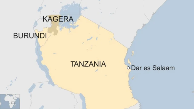 Map of Tanzania we near Burundi