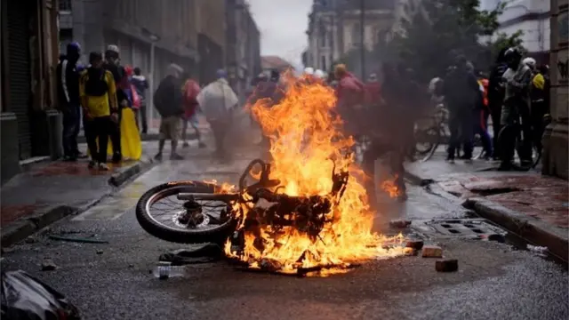 Disturbios en Bogotá.