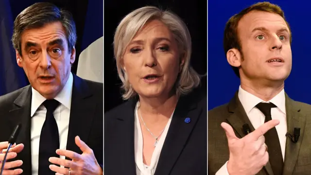 François Fillon, Marine Le Pen ve Emmanuel Macron