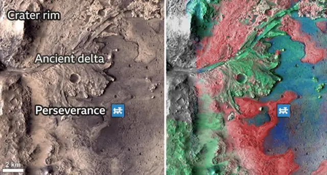 நாசாவின் பெர்சவரன்ஸ் ரோவர் செவ்வாயில் இருக்கும் இடம்