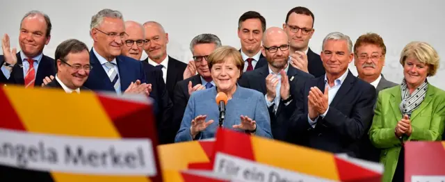 Merkel'in zafer kutlaması