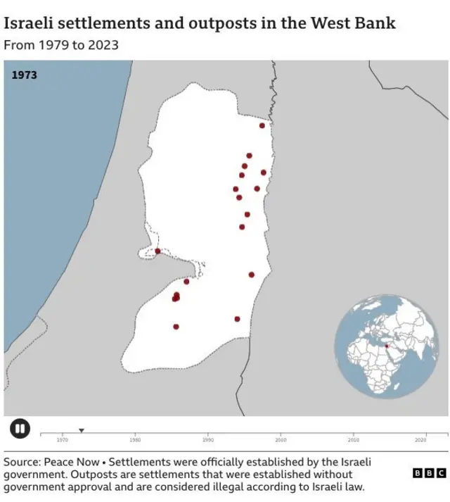 West Bank settlements map