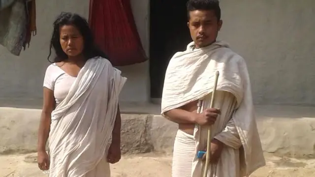 दिवङ्गत रामबाबु अधिकारीको शोकाकुल परिवार