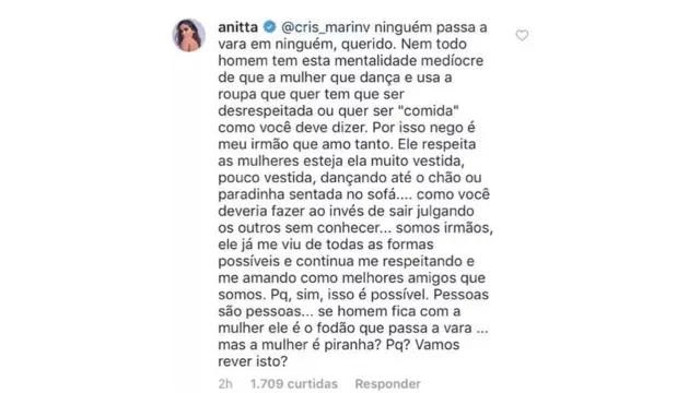 Respostazebet loginAnitta no Instagram