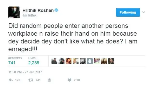 ऋतिक का ट्वीट