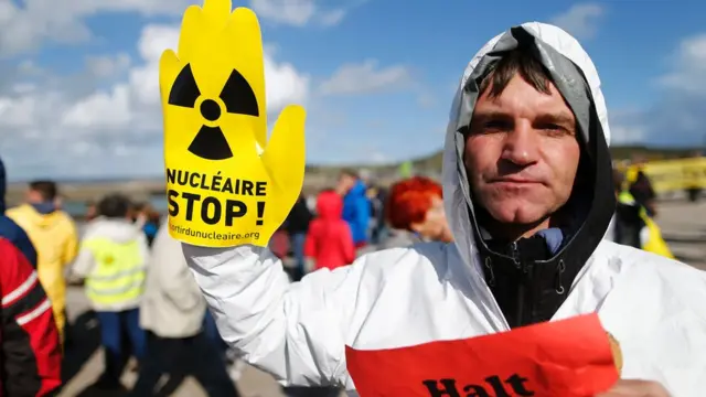 Protesto na França contra usinas nucleares