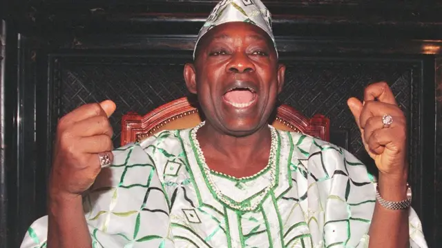 Late tormer presidential candidate Moshood Abiola dey talk.