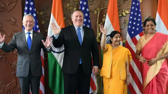 وزیران آمریکایی و هندی
