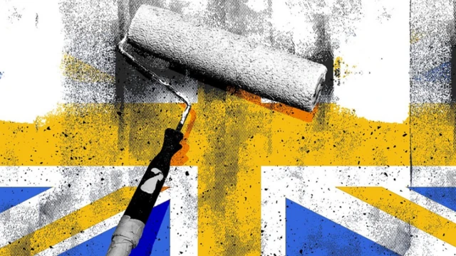 رسم فرشة وعلم بريطانيا