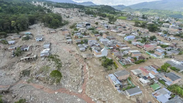 Imagen satelital del deslave.