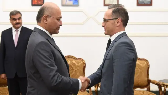 هایکو ماس در سفر به عراق با برهم صالح، رئیس جمهور این کشور هم دیدار کرد