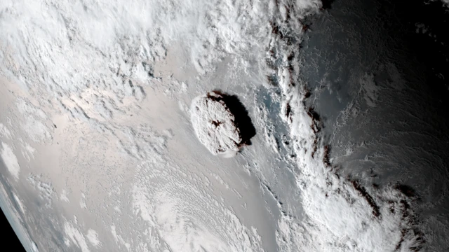 Imagemmelbet apostassatélite mostra como ocorreu a erupção do vulcão