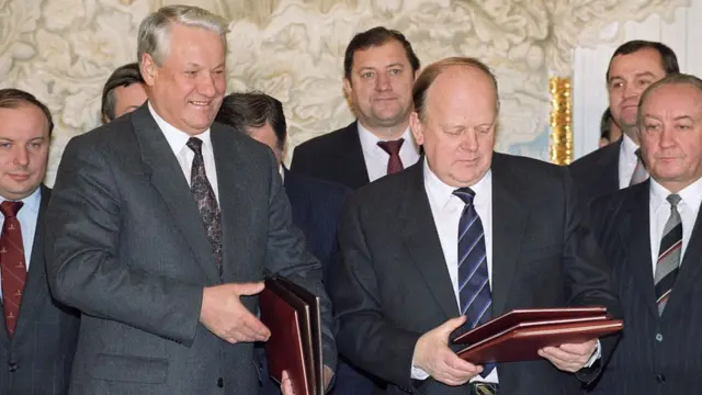 Ельцин и Шушкевич