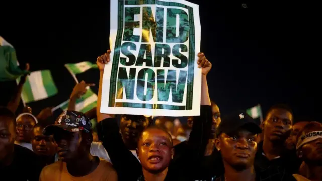 Mmoja wa waandamanaji nchin Nigeria