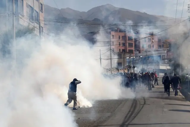 Protestos na Bolívia