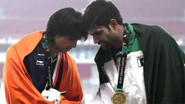2018च्या आशियाई गेम्समध्ये नीरज चोपडा आणि अरशद