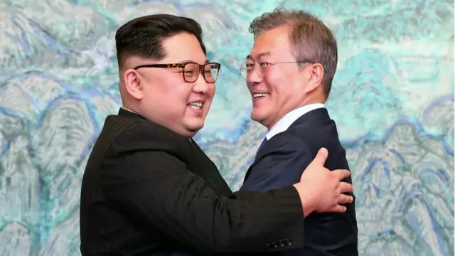 Kim Jong-un and Moon-Jae in at their April summit