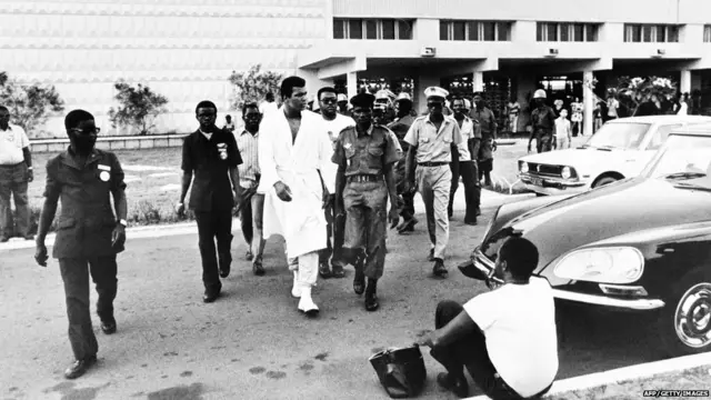 Muhammad Ali, an American professional boxer and activist