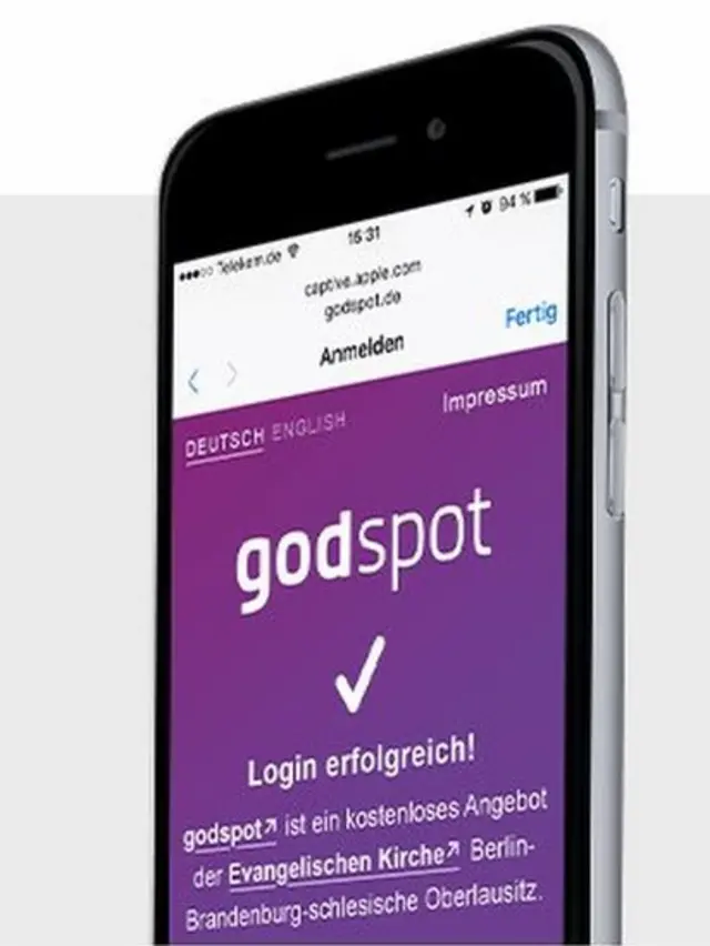 Un teléfono en la página de godspot