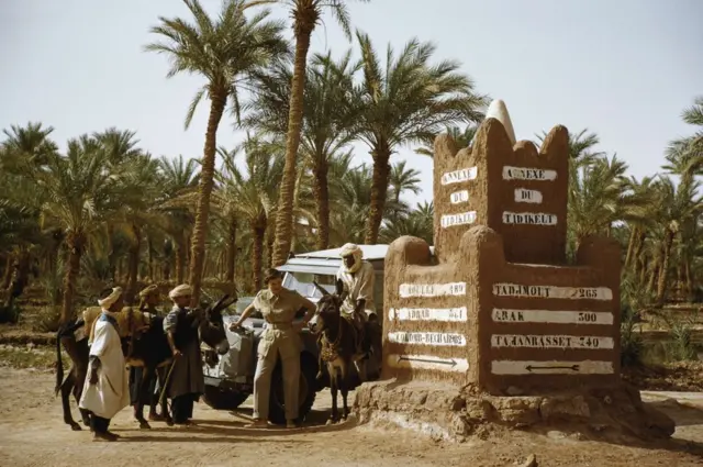 Jinx Rodger with Tuareg people in the Sahara, 1957