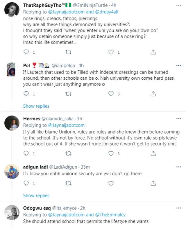 Tweeps on unilorin dress code