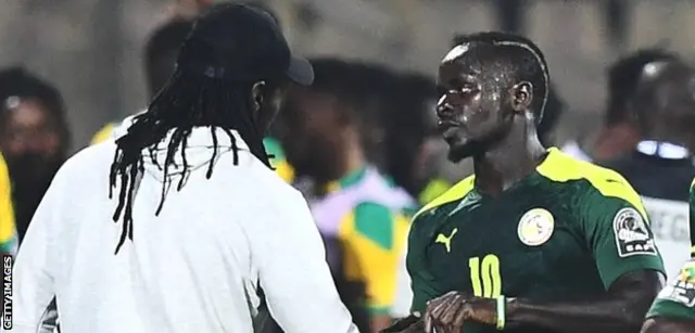 Sadio Mané et Aliou Cissé