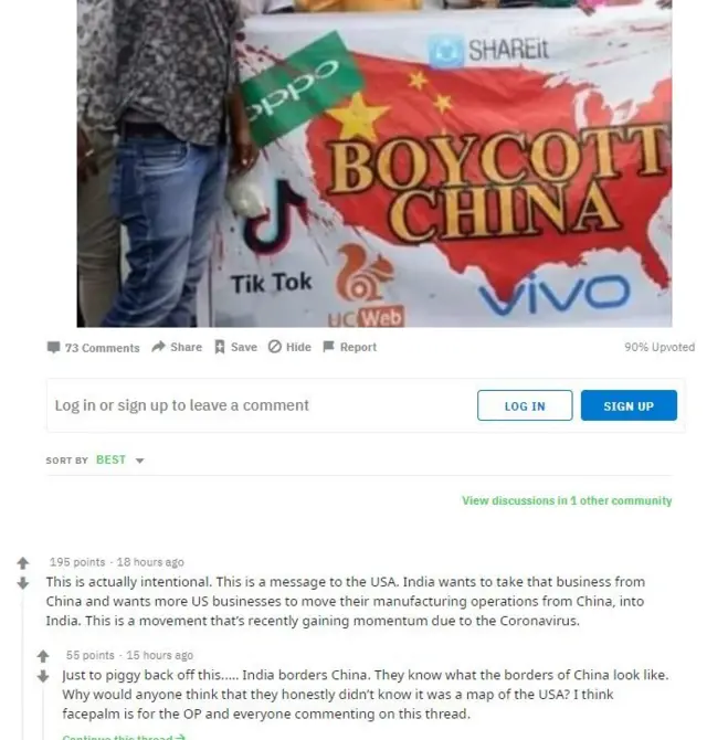 இந்தியாவில் சீனாவுக்கு எதிரான போராட்டம் 