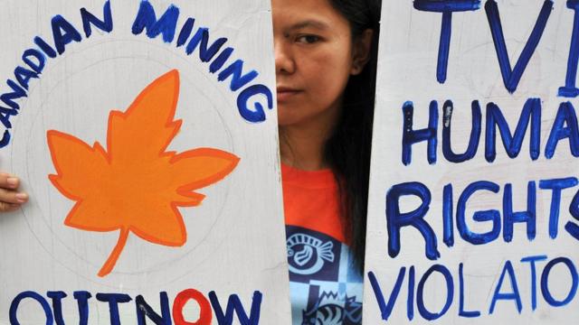 Protesta antiminera en Filipinas.