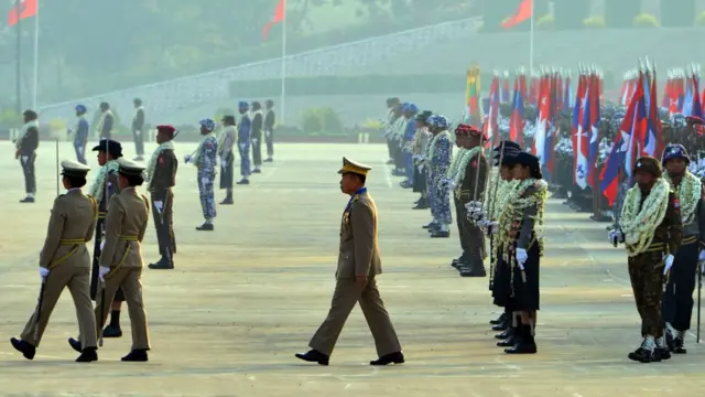 နေပြည်တော်က တပ်မတော်နေ့ အခမ်းအနားတစ်ခု မြင်ကွင်း