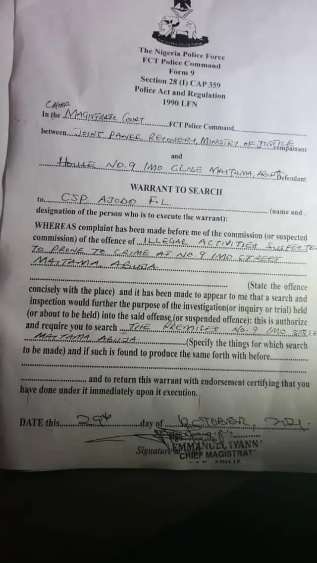 Iwe aṣẹ ile ẹjọ