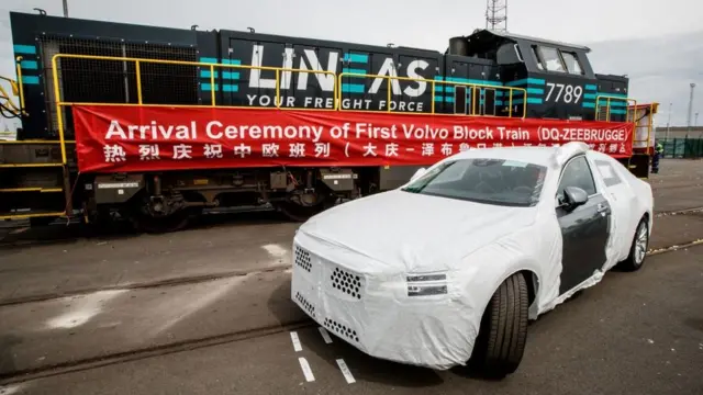 Церемония прибытия первого состава по новому Шелковому пути в Зеебрюгге