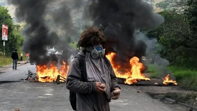 Protestante de la oposición en Honduras.