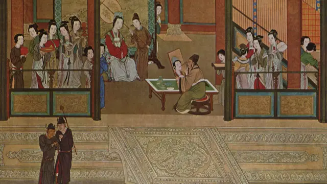 仇英《汉宫春晓》画卷选段