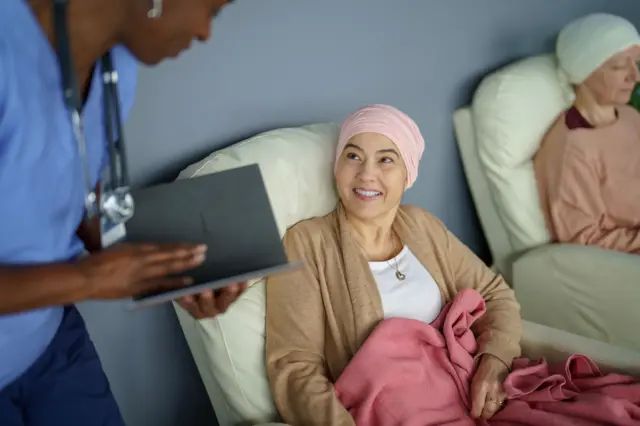Paciente oncológico en un hospital