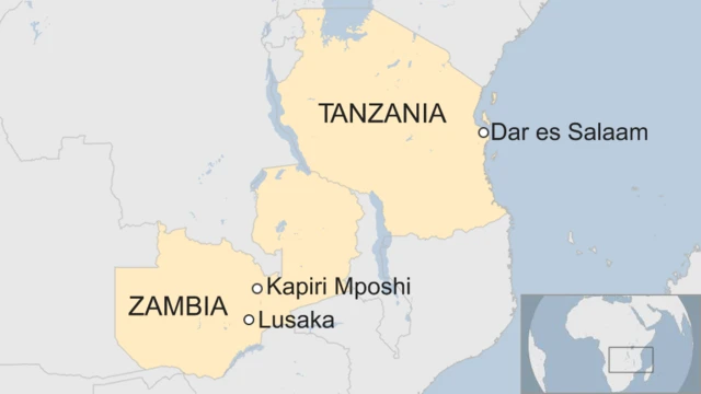 Ramani ya Tanzania na Zambia