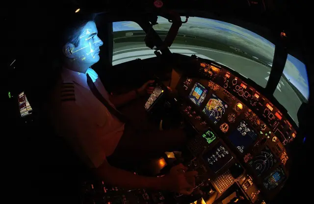 Un piloto en un avión