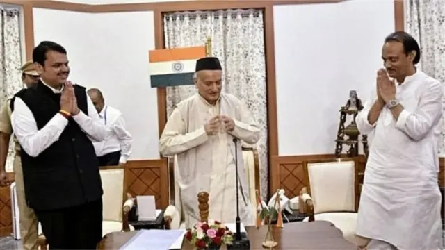 देवेंद्र फडणवीस, कोश्यारी, अजित पवार