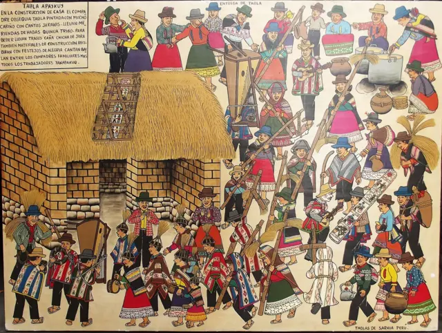 Tabla Apaykuy. Década 2010. Pintura acrílica sobre madera. 40x60 cm.