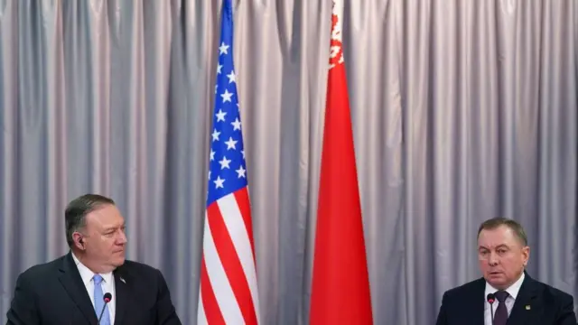 Государственный секретарь США Майк Помпео и Владимир Макей (фото сделано в феврале 2020 года)