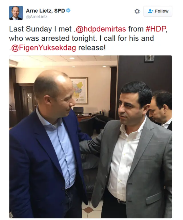 Arne Lietz ve Selahattin Demirtaş